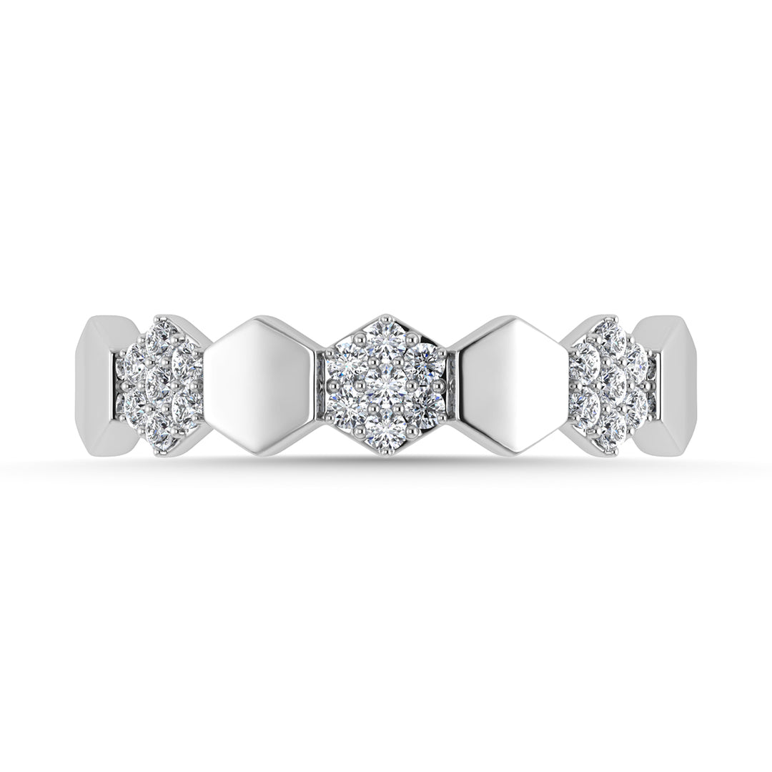 Diamante 1/6 Ct.Tw. Banda apilada en oro blanco de 10 quilates