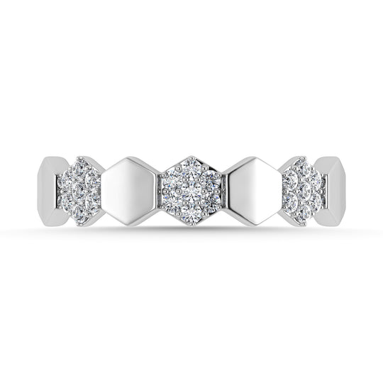 Diamante 1/6 Ct.Tw. Banda apilada en oro blanco de 10 quilates