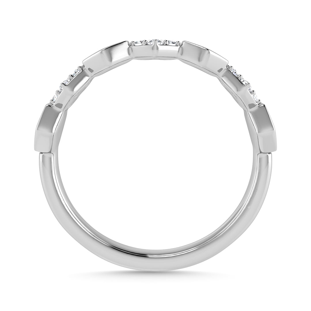 Diamante 1/6 Ct.Tw. Banda apilada en oro blanco de 10 quilates