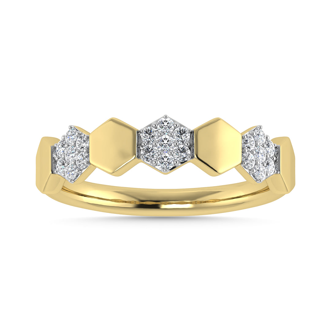 Diamante 1/6 Ct.Tw. Banda apilada en oro amarillo de 10 quilates