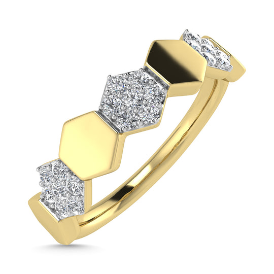 Diamante 1/6 Ct.Tw. Banda apilada en oro amarillo de 10 quilates