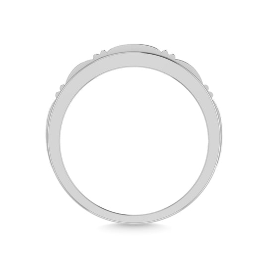 Oro blanco de 10 quilates con diamante de 1/4 qt. total. Banda para hombre