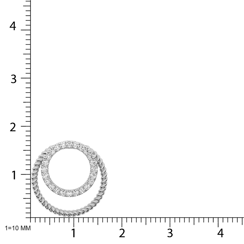 Diamante de oro blanco de 14 quilates de 1/4 qt. total Colgante de moda