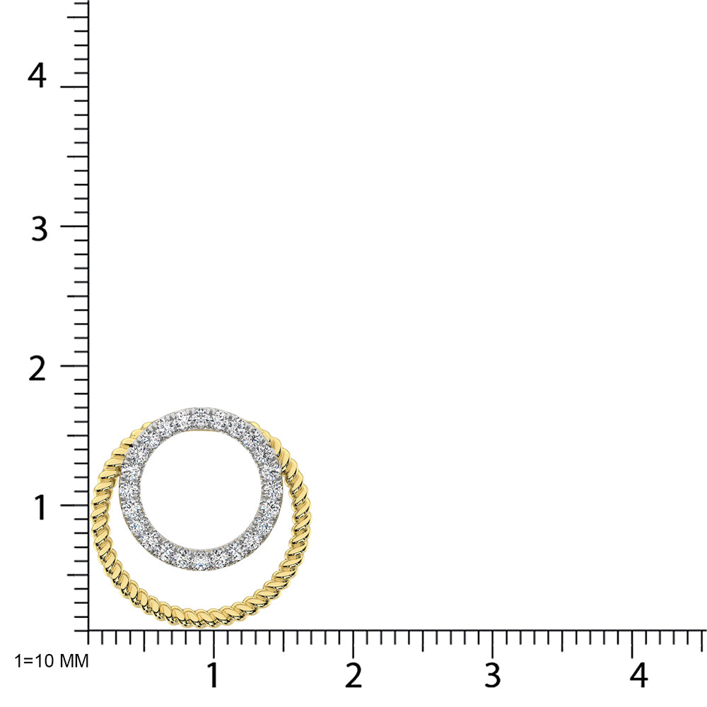 Diamante de oro amarillo de 14 quilates de 1/4 qt. total Colgante de moda