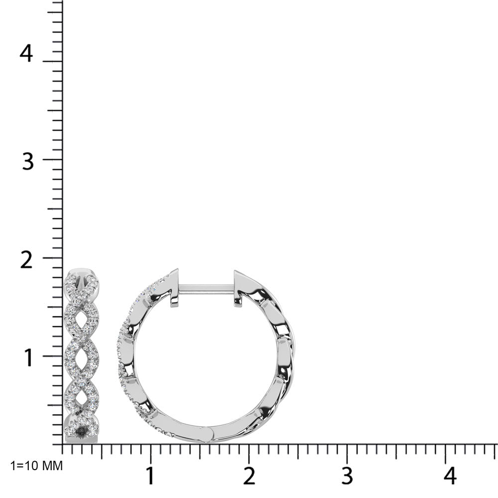 Diamante de oro blanco de 14 quilates de 1/3 qt. total. Pendientes