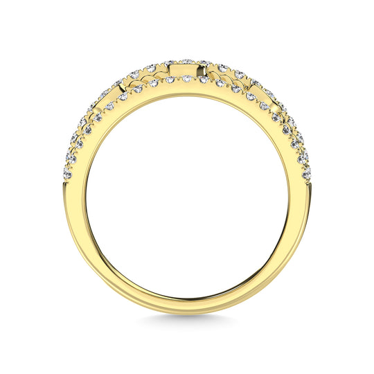 Diamante en oro amarillo de 14 quilates de 1 qt. total. Anillo de moda