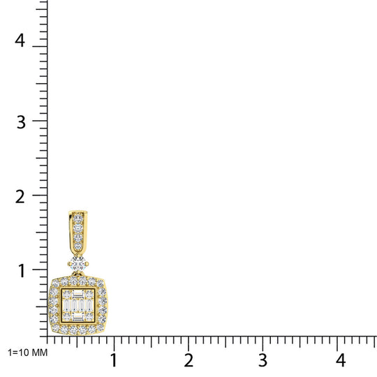 Diamante de oro amarillo de 14 quilates de 1/3 qt. total Colgante de moda