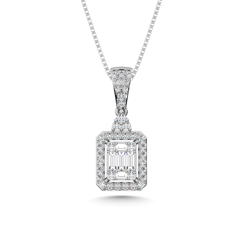 Dije de moda de oro de 14K con diamantes  1/3 Ct.Tw.