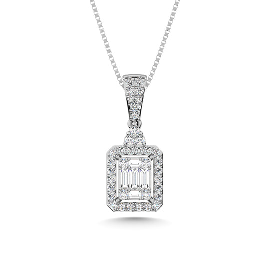 Dije de moda de oro de 14K con diamantes  1/3 Ct.Tw.