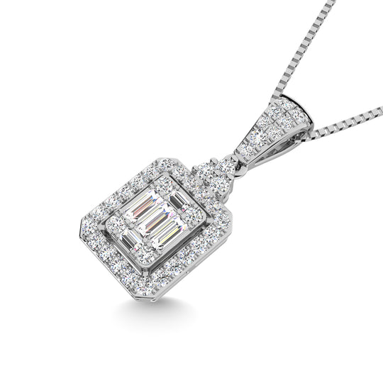 Dije de moda de oro de 14K con diamantes  1/3 Ct.Tw.