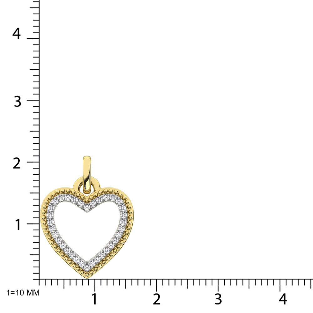 Oro blanco de 10 quilates con diamante de 1/5 qt. total. Colgante de moda