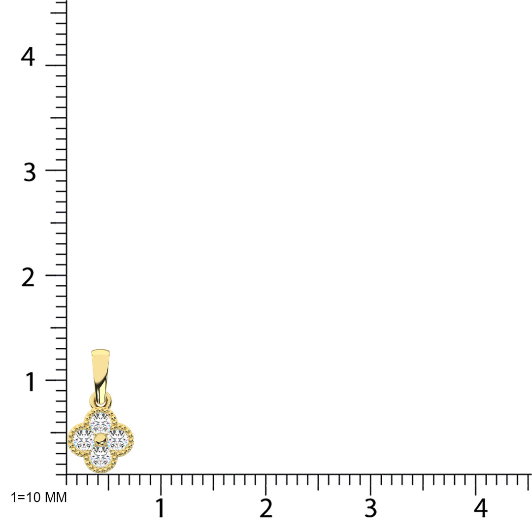 Diamante de oro amarillo de 14 quilates de 1/5 quilates total. Colgante de moda