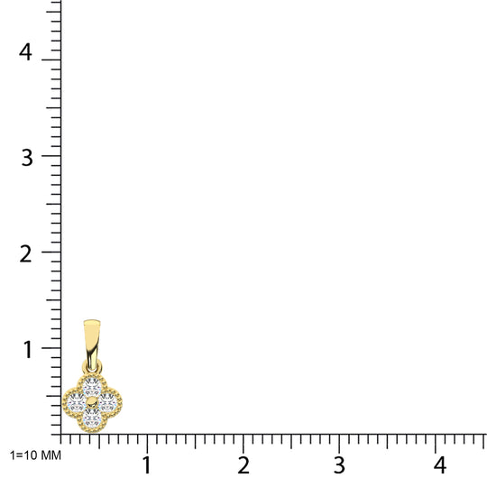 Diamante de oro amarillo de 14 quilates de 1/5 quilates total. Colgante de moda