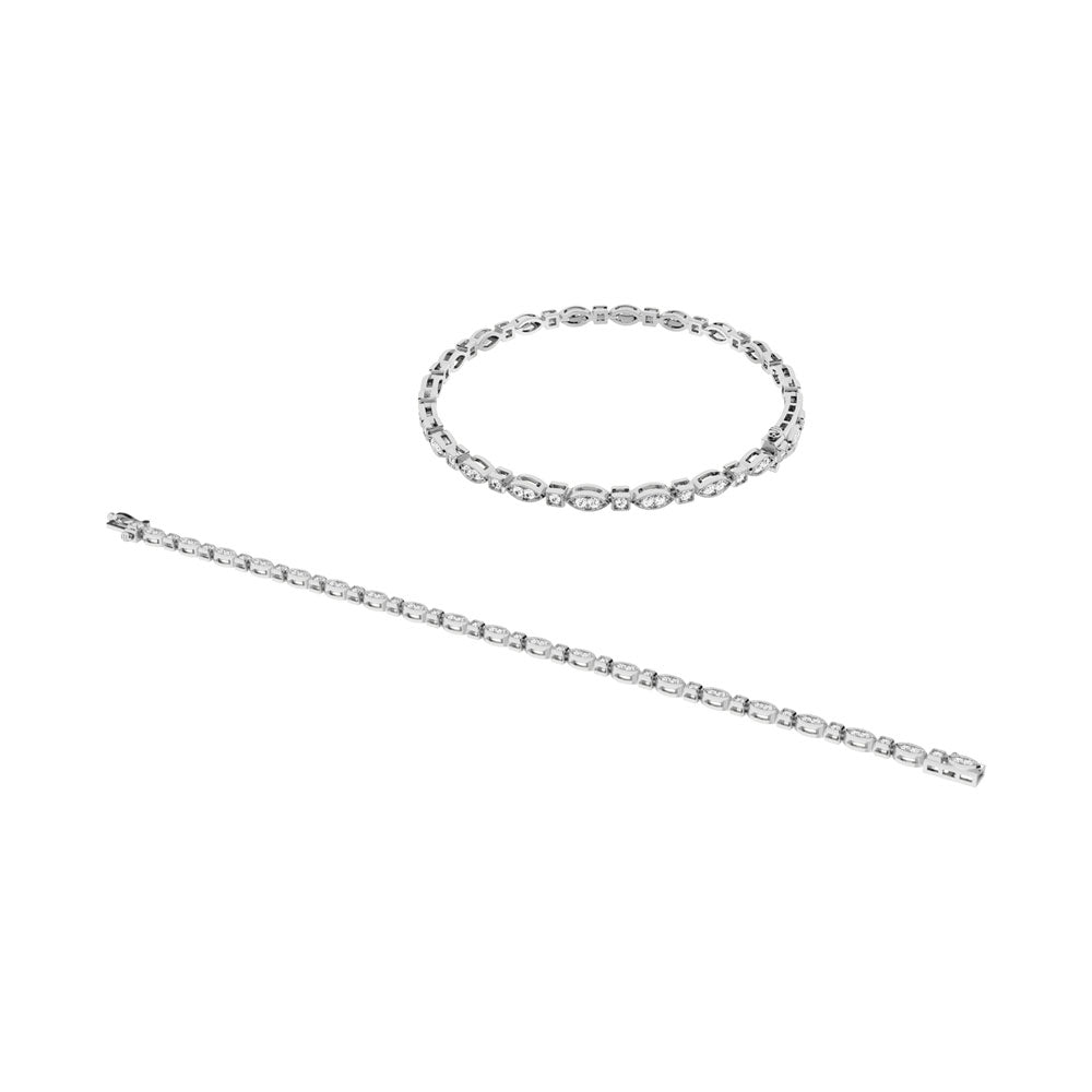 Oro blanco de 10 quilates con diamantes de 1 qt. total. Pulsera de moda