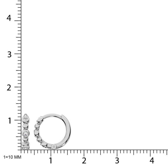 Diamante de oro blanco de 14 quilates de 1/10 quilates total. Aretes de aro