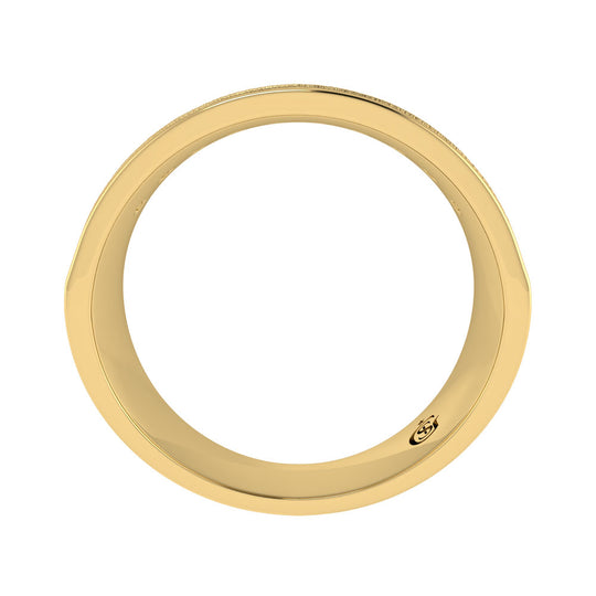 Diamante en oro amarillo de 14 quilates de 1 qt. total. Banda para hombre