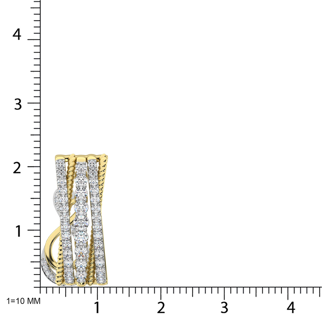 Diamante de dos tonos de 14 quilates, 1/2 qt.Tw. Colgante de moda