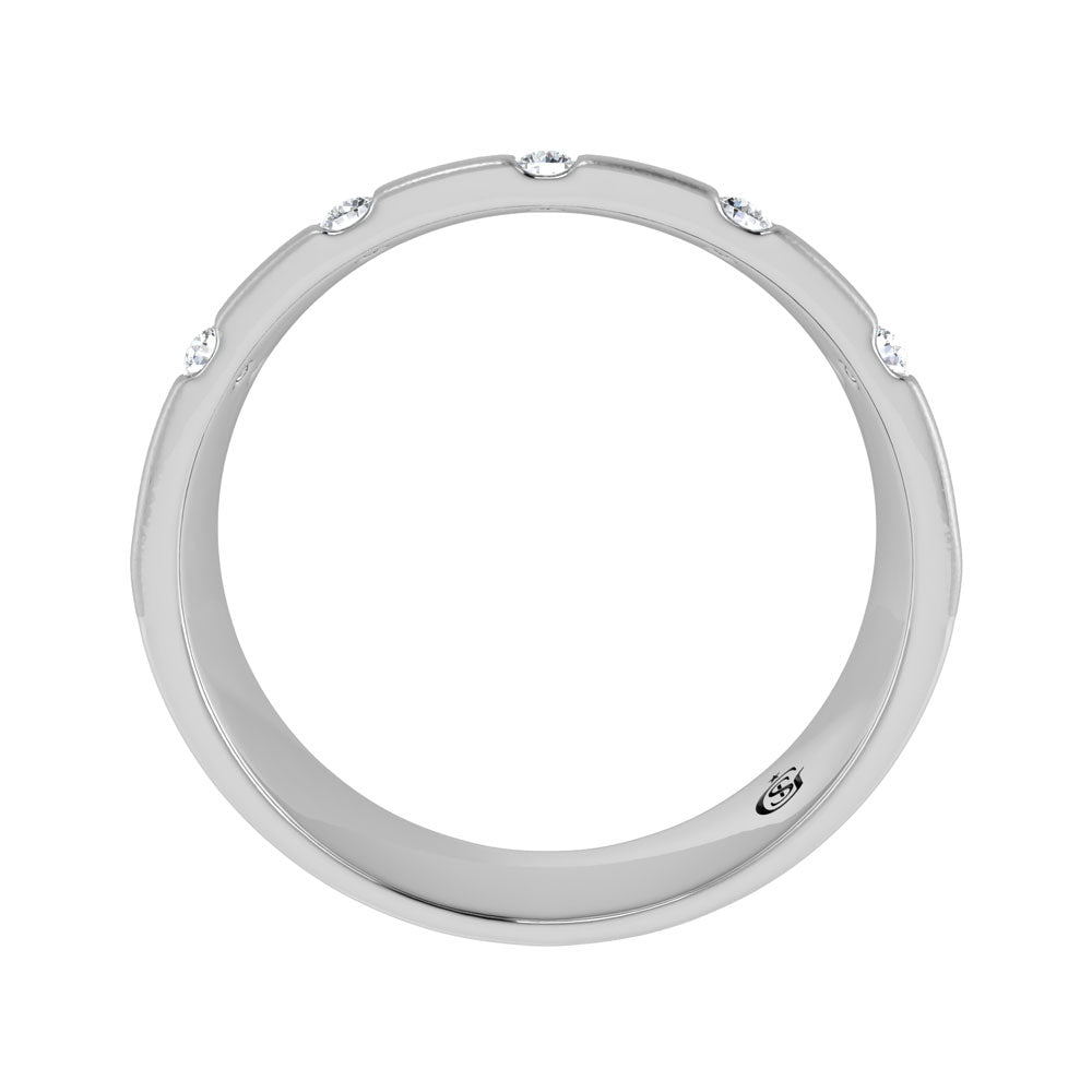 Diamante de oro blanco de 14 quilates de 1/3 qt. Dos. Banda de m√°quina para hombre