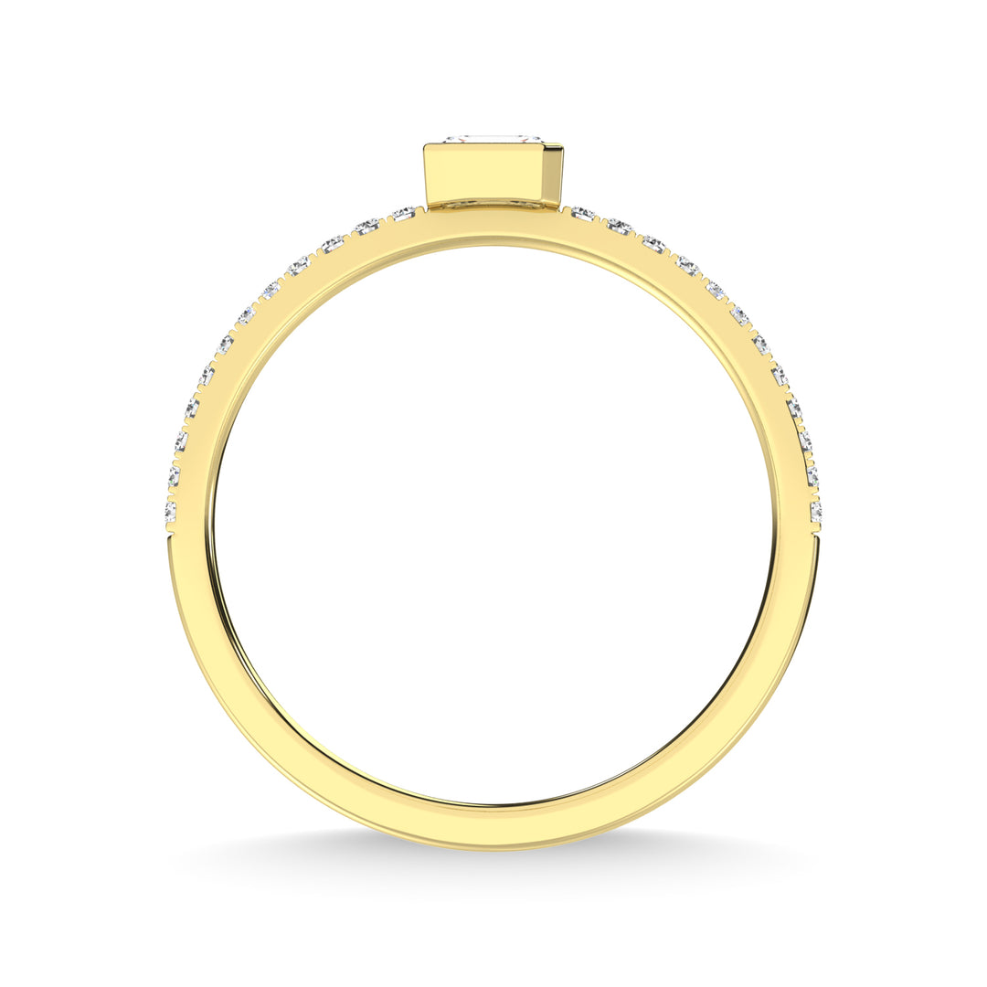 Diamante de oro amarillo de 14 quilates de 1/4 qt. total Banda apilable