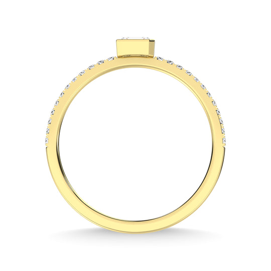 Diamante de oro amarillo de 14 quilates de 1/4 qt. total Banda apilable