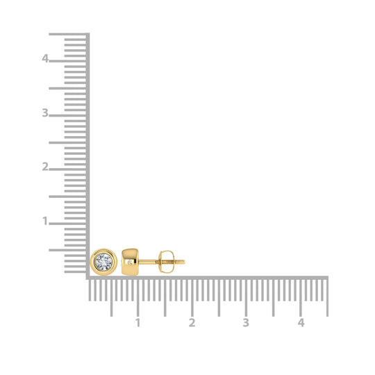 Diamante de oro amarillo de 14 quilates de 1/3 qt. total Aretes