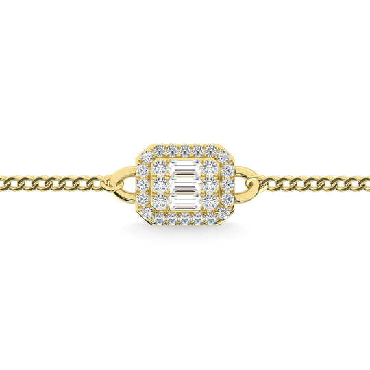 Diamante de oro amarillo de 14 quilates de 1/4 qt. total Pulsera Cubana