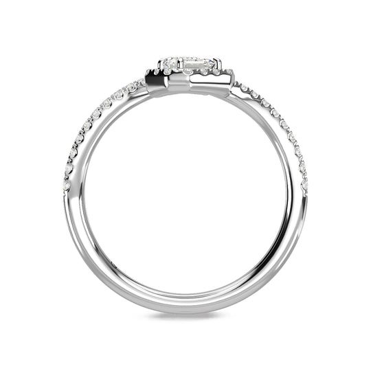 Anillo de Moda  con Diamantes de 5/8 qt en Oro Blanco de 14k