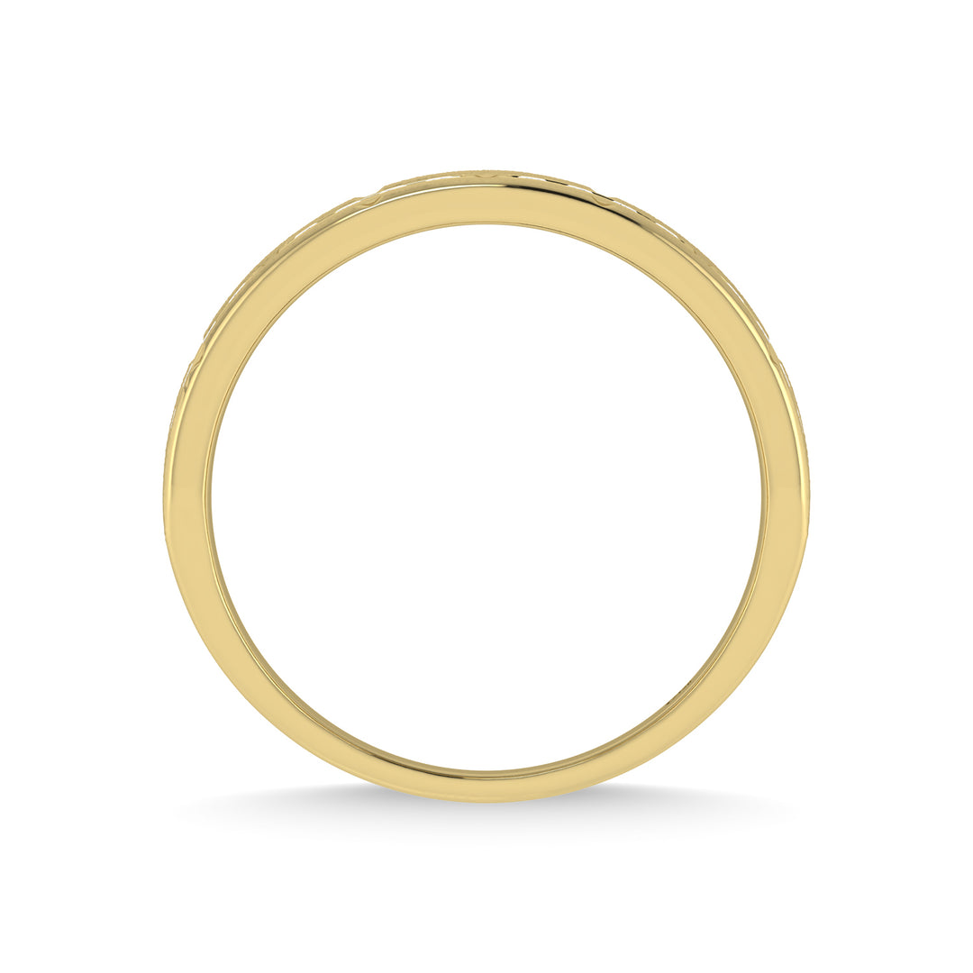 Diamante de oro amarillo de 14 quilates de 1/4 qt. total Con banda de m√°quina para hombre con faceta de rodio blanco