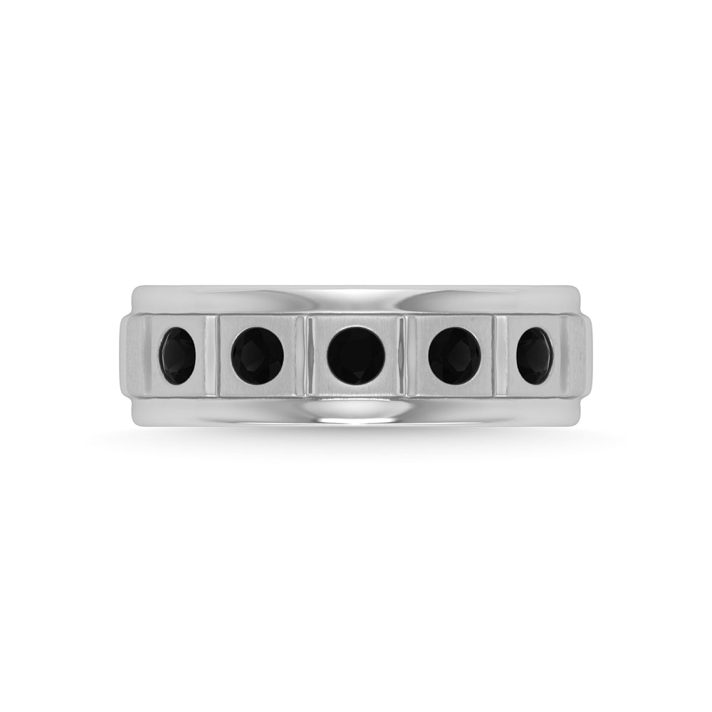 Diamante de oro blanco de 14 quilates de 1/2 qt. total Banda de m√°quina para hombre