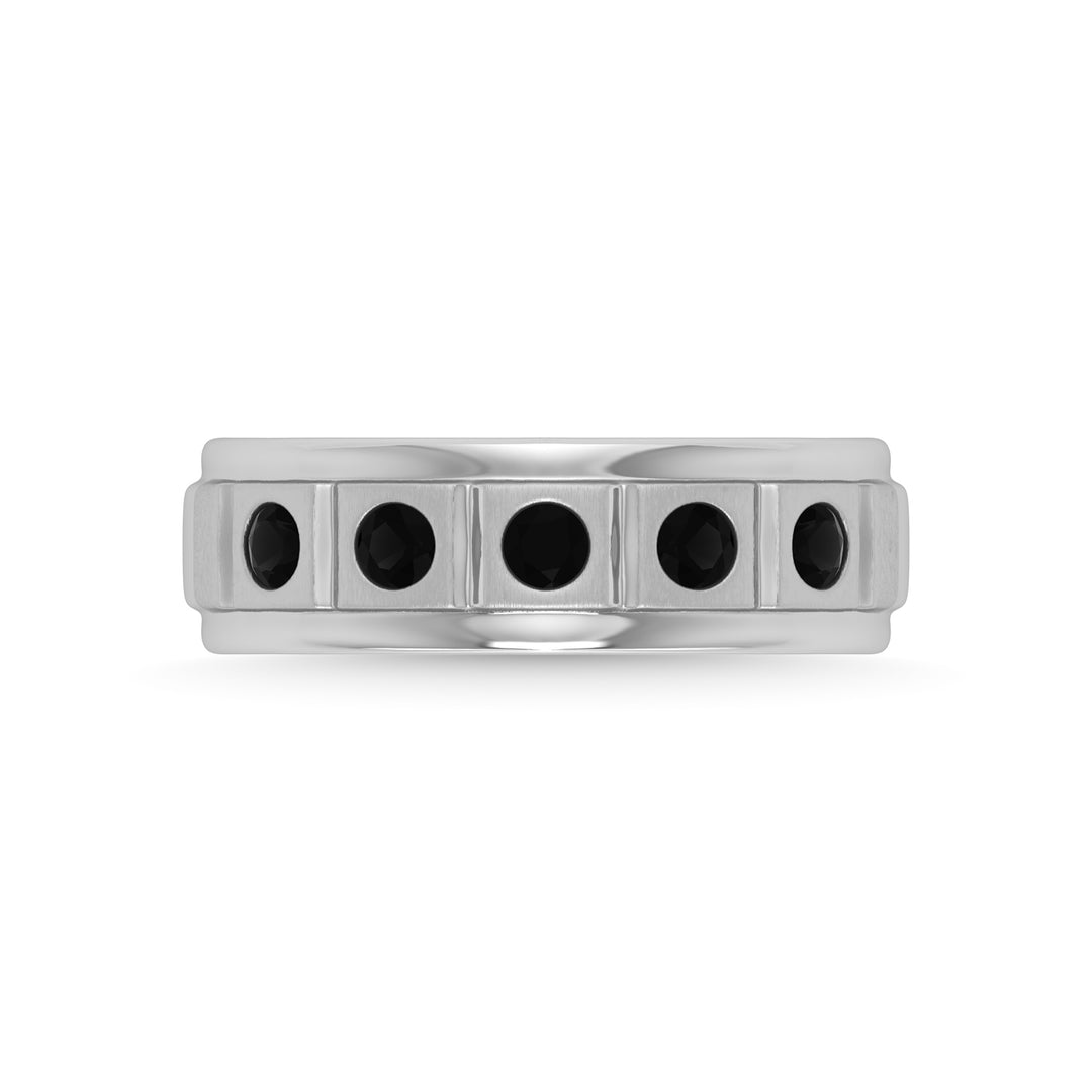 Diamante de oro blanco de 14 quilates de 1/2 qt. total Banda de m√°quina para hombre