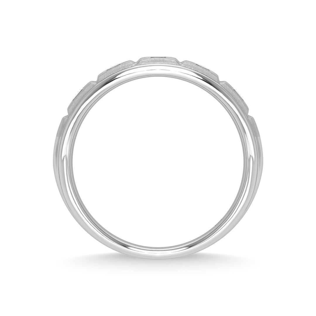 Diamante de oro blanco de 14 quilates de 1/2 qt. total Banda de m√°quina para hombre