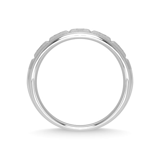 Diamante de oro blanco de 14 quilates de 1/2 qt. total Banda de m√°quina para hombre