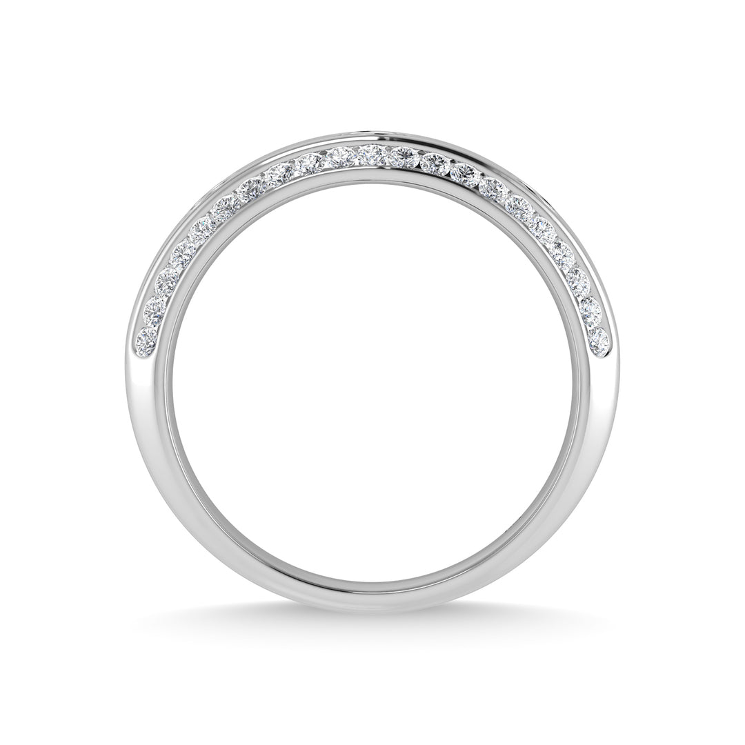 Oro blanco de 14 quilates con diamantes de 3/4 qt. total Banda de m√°quina para hombre