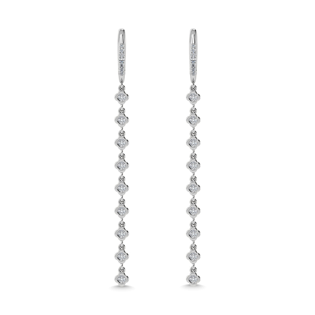 Diamante en oro blanco de 14 quilates de 5/8 quilates total. Pendientes colgantes