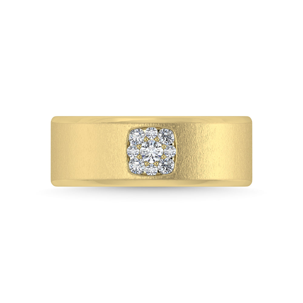 Diamante de oro amarillo de 14 quilates de 1/4 qt. total Banda para hombre