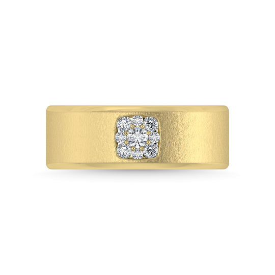 Diamante de oro amarillo de 14 quilates de 1/4 qt. total Banda para hombre