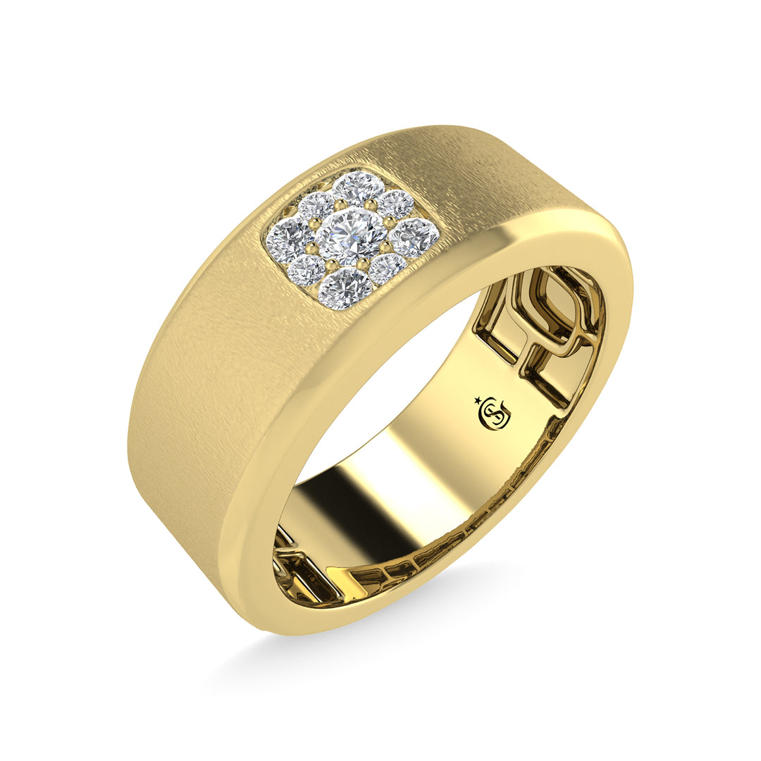 Diamante de oro amarillo de 14 quilates de 1/4 qt. total Banda para hombre