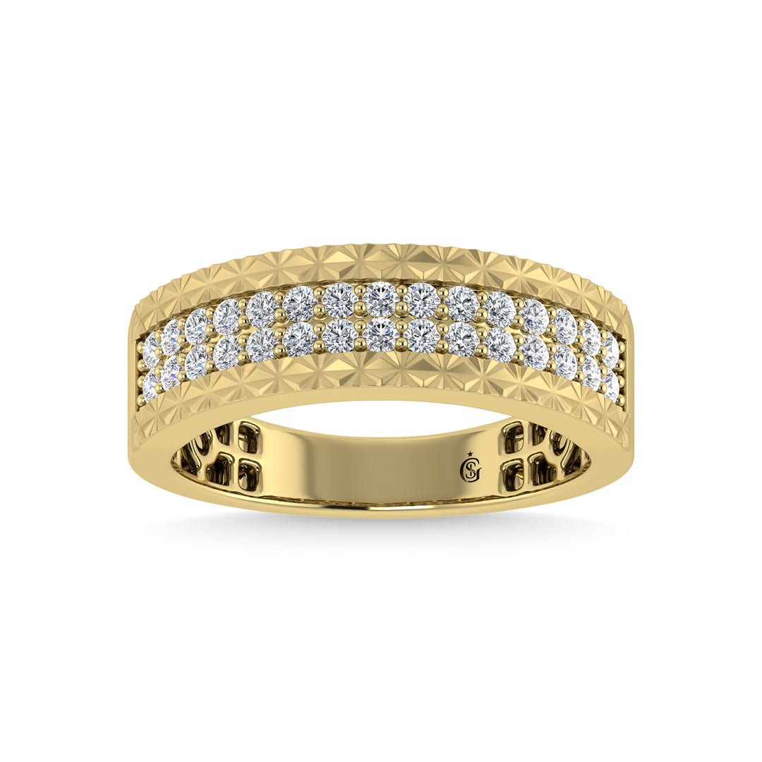 Diamante de oro amarillo de 14 quilates de 1/2 qt. total Banda para hombre