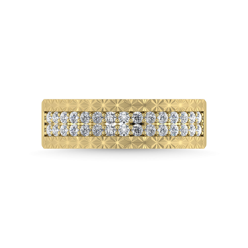 Diamante de oro amarillo de 14 quilates de 1/2 qt. total Banda para hombre