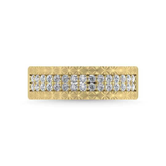 Diamante de oro amarillo de 14 quilates de 1/2 qt. total Banda para hombre