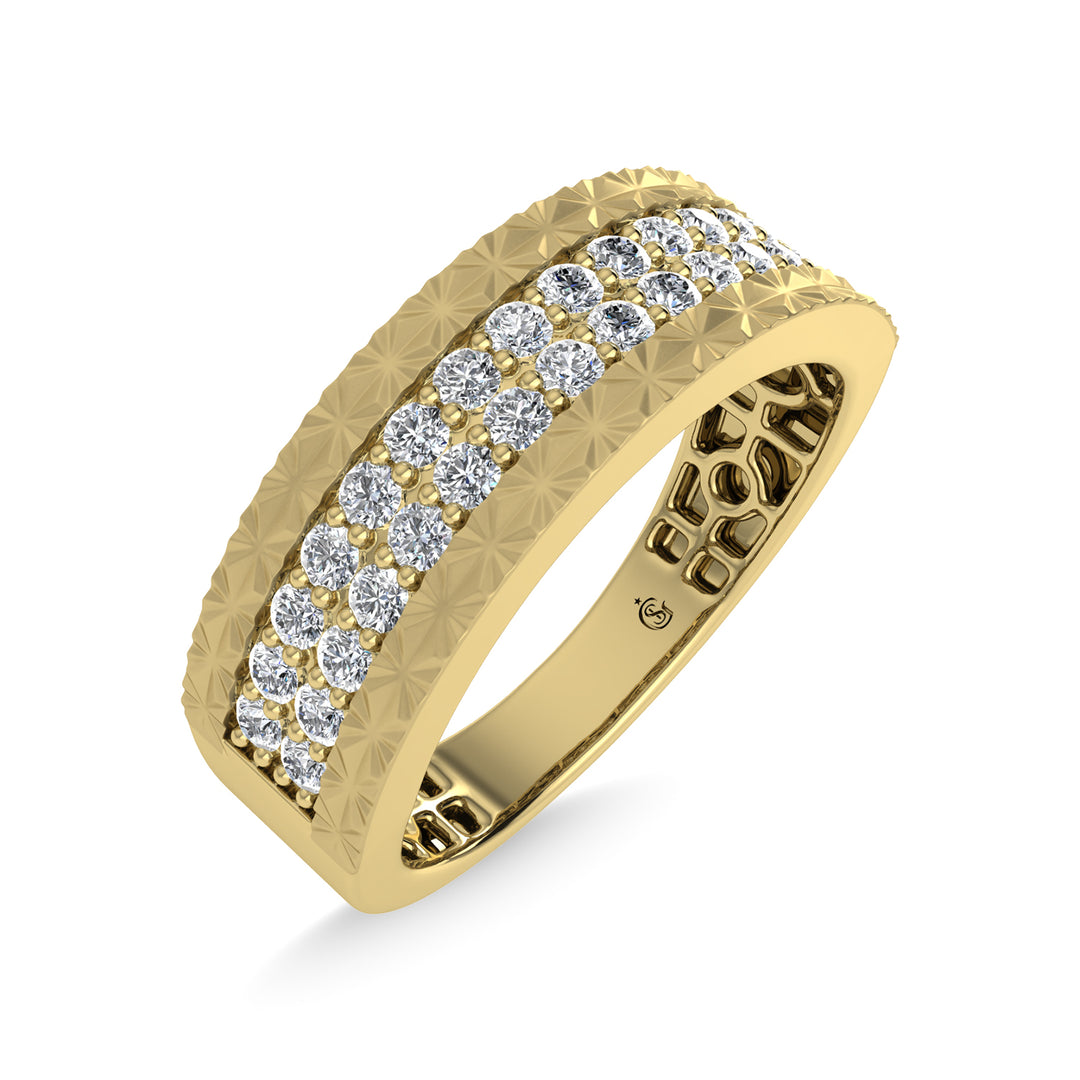 Diamante de oro amarillo de 14 quilates de 1/2 qt. total Banda para hombre