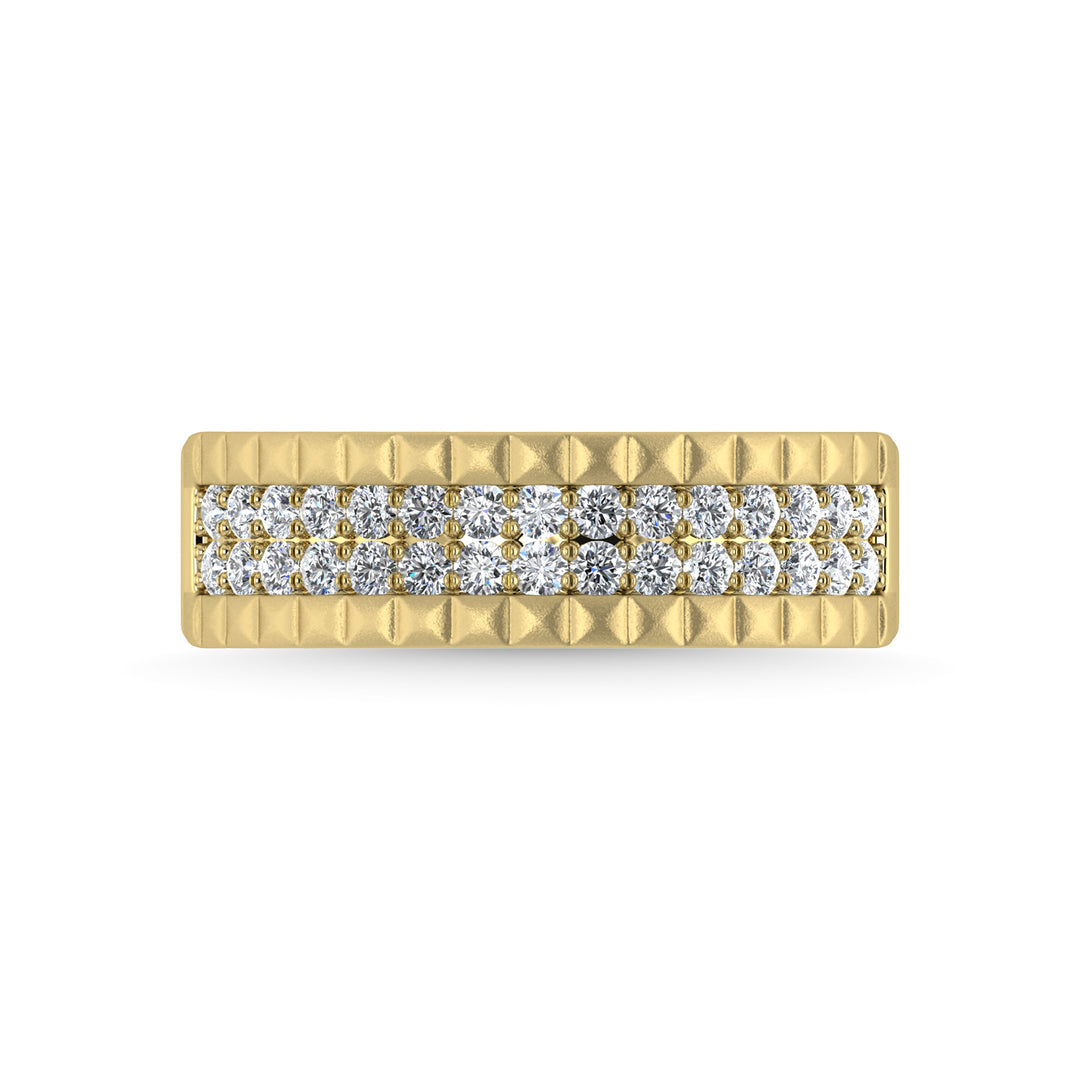 Diamante de oro amarillo de 14 quilates de 1/2 qt. total Banda para hombre