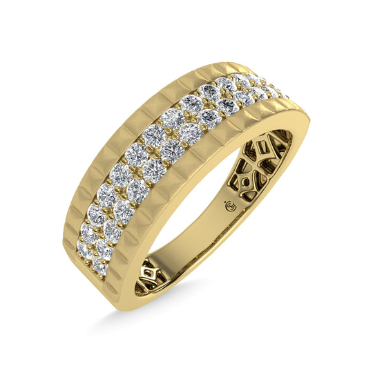 Diamante de oro amarillo de 14 quilates de 1/2 qt. total Banda para hombre