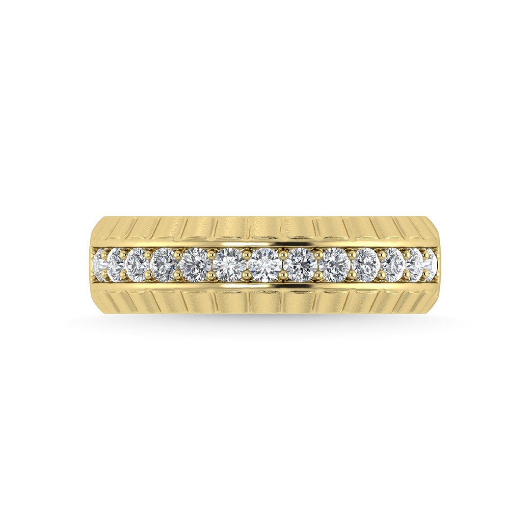 Diamante de oro amarillo de 14 quilates de 1/2 qt. total Banda para hombre