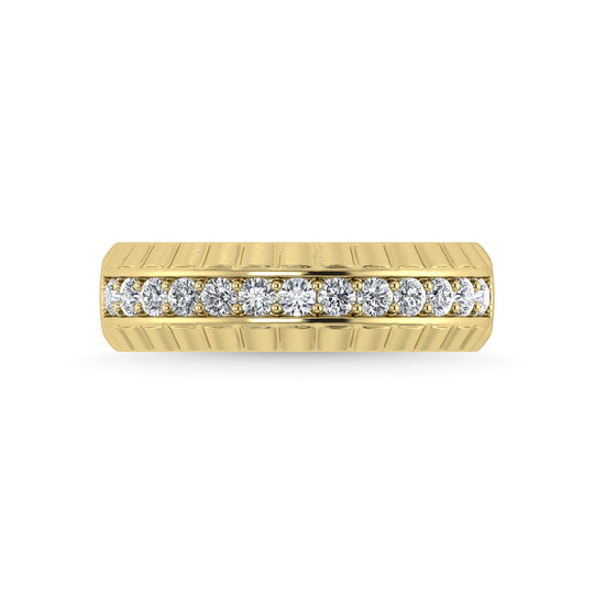 Diamante de oro amarillo de 14 quilates de 1/2 qt. total Banda para hombre