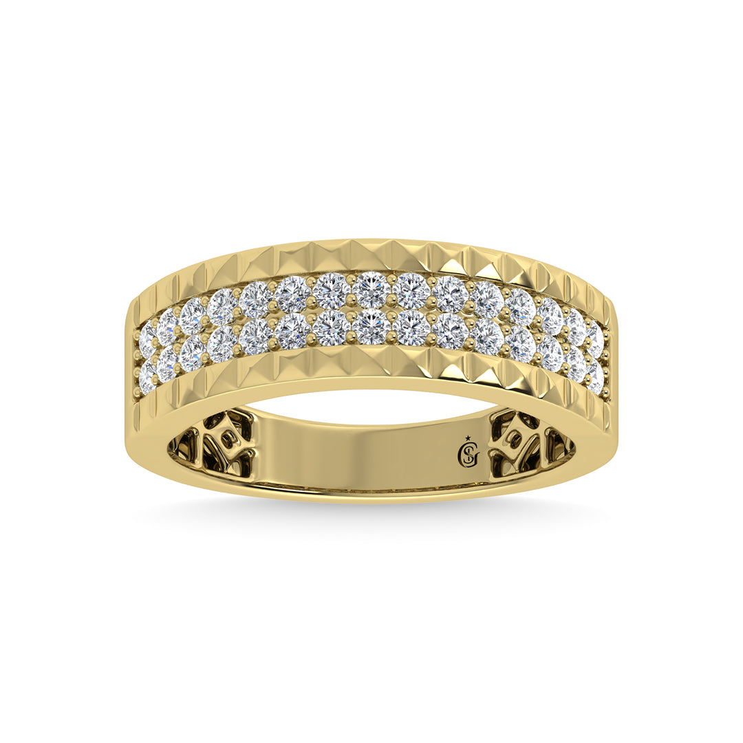 Diamante de oro amarillo de 14 quilates de 1/2 qt. total Banda para hombre