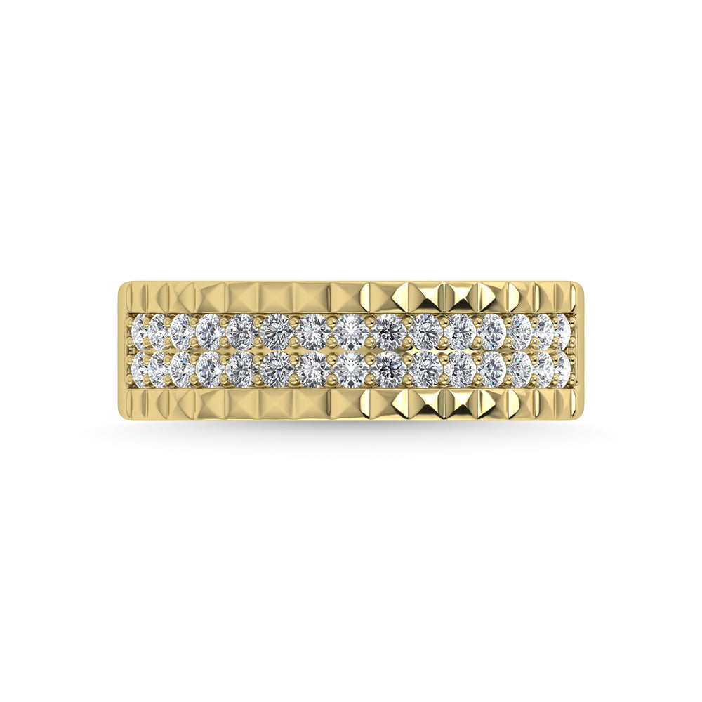 Diamante de oro amarillo de 14 quilates de 1/2 qt. total Banda para hombre