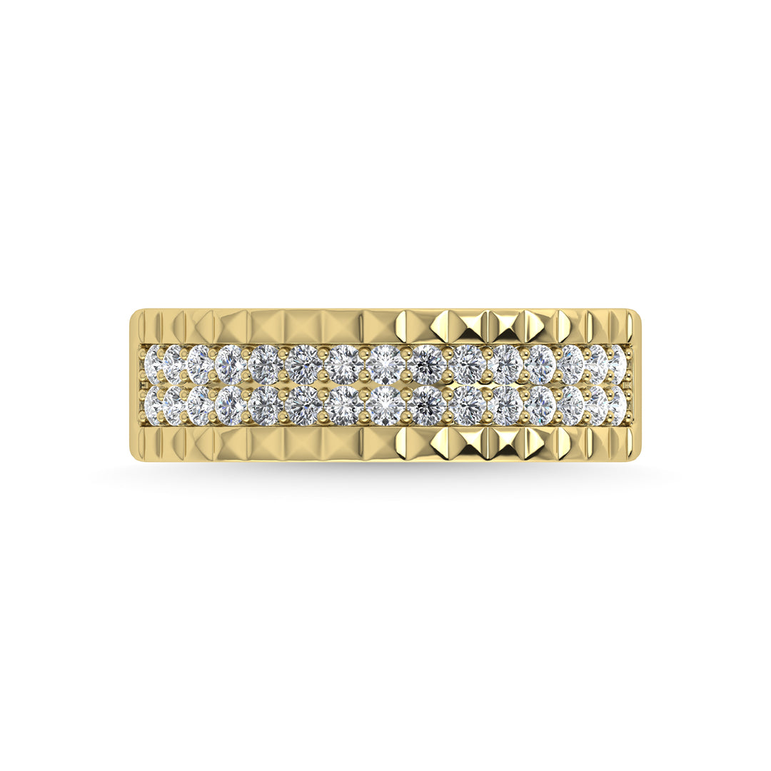 Diamante de oro amarillo de 14 quilates de 1/2 qt. total Banda para hombre