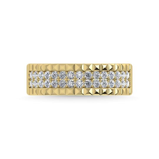 Diamante de oro amarillo de 14 quilates de 1/2 qt. total Banda para hombre