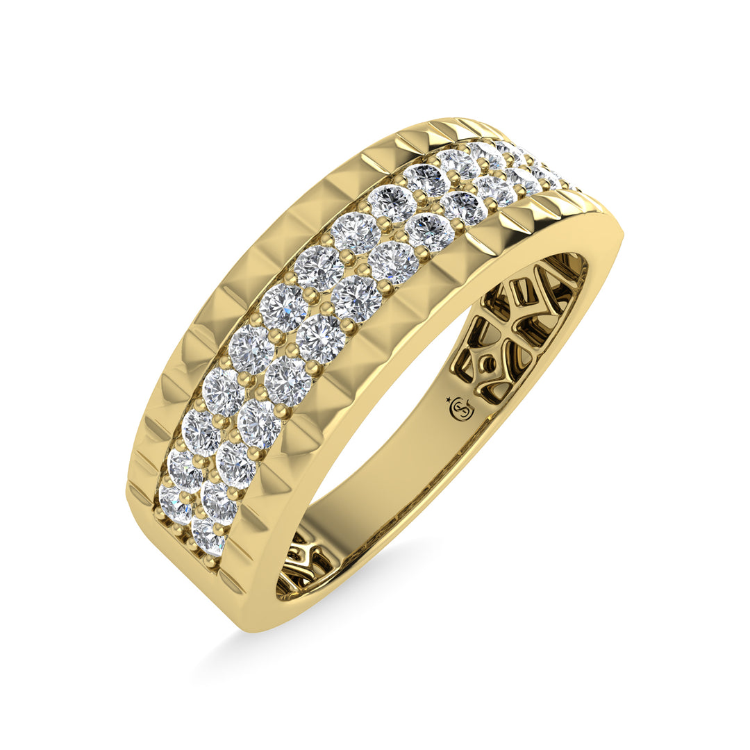 Diamante de oro amarillo de 14 quilates de 1/2 qt. total Banda para hombre